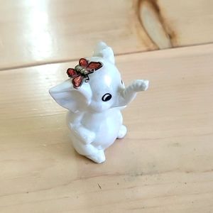 Lustreware Elephant Figurine with Butterfly